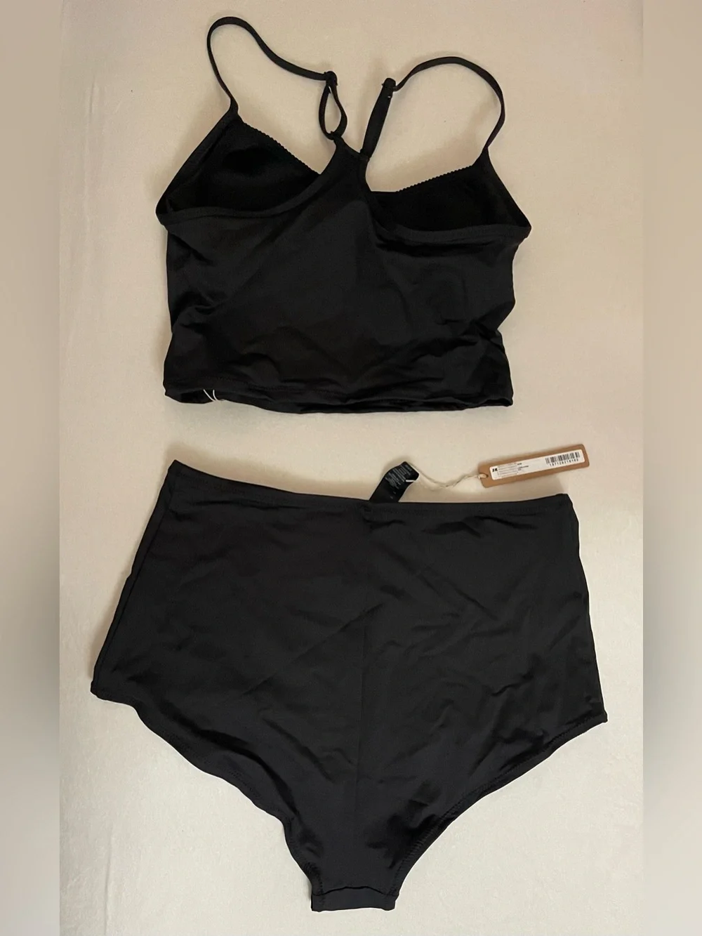 Skims 2Pc SET Black High-Waist Swim Bottom & Swim Top Onyx Black Size S